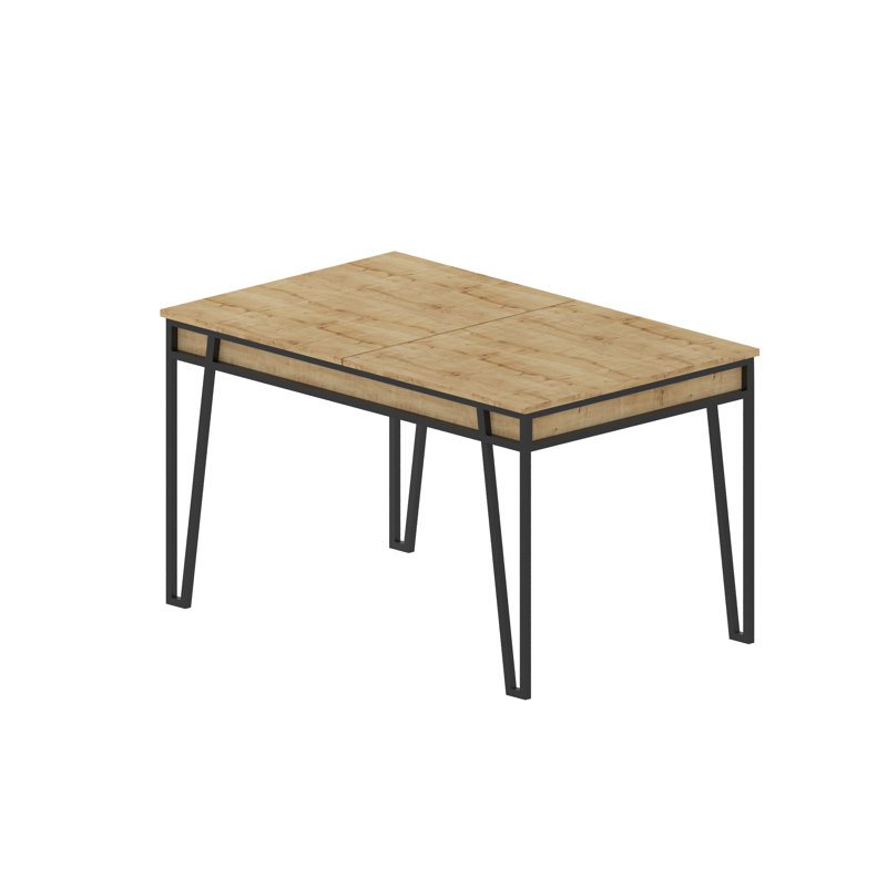 Pal Rectangular Dining Table with Iron Base, Oak