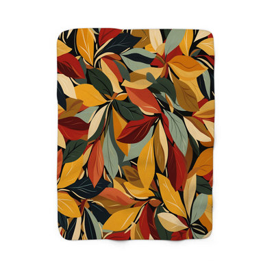 Triple charme de feuille rétro - couverture Sherpa de qualité supérieure 1 pièce
