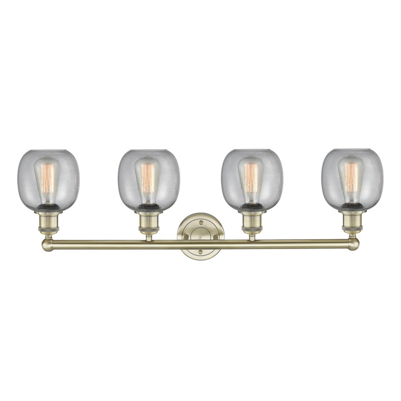 Éclairage pour meuble-lavabo 4 lumières Carlucci, Granuleux, Laiton antique