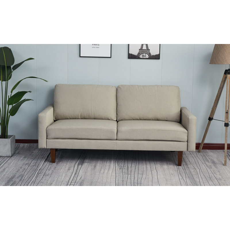 Seaddon Square Arm Sofa, Beige Linen Blend, 35" H x 58" W x 32" D