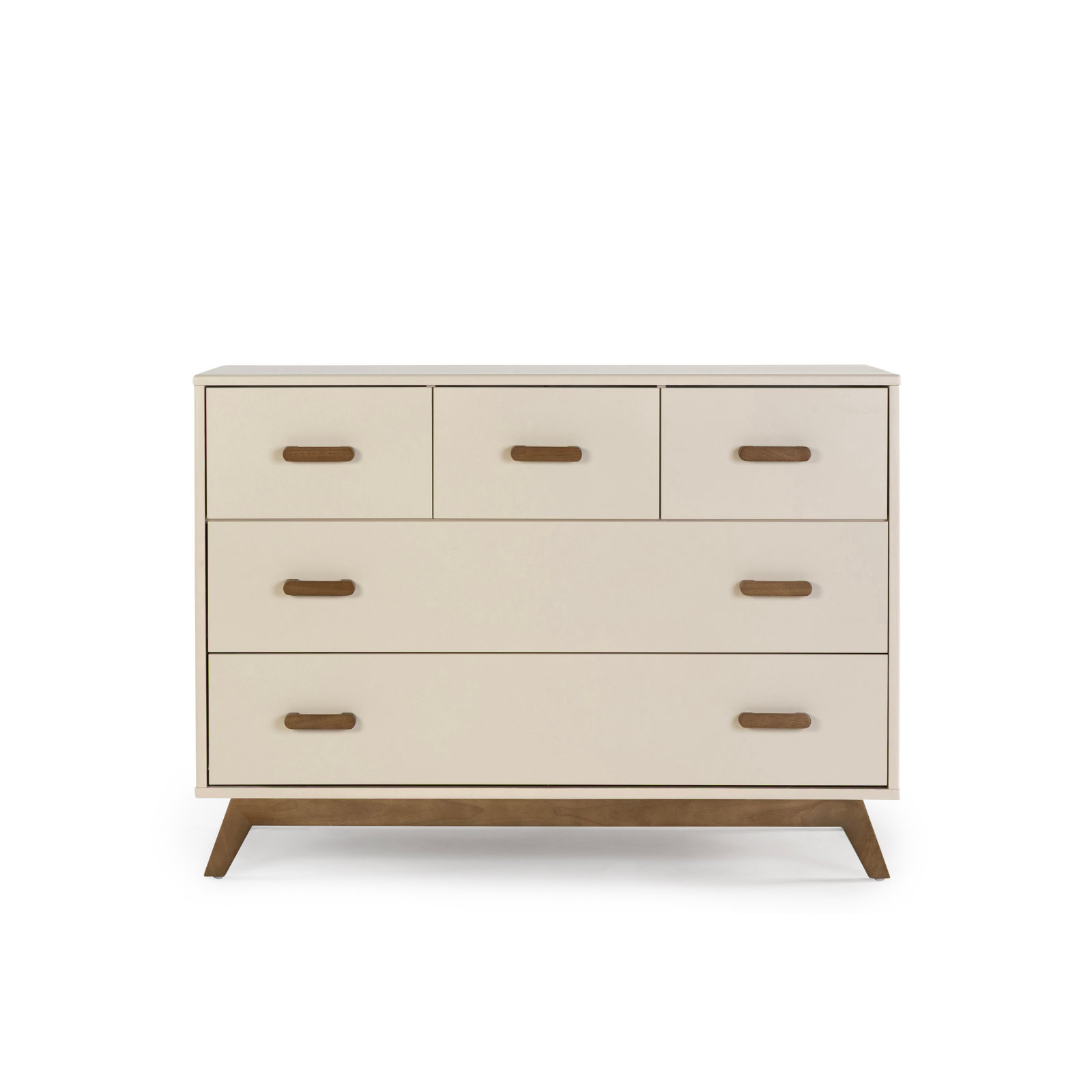 Soho 5-drawer dresser, Almond Milk/Walnut