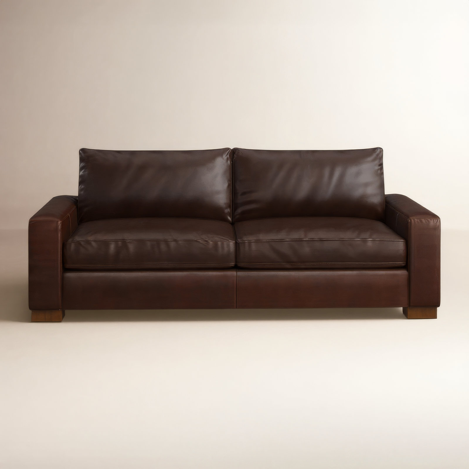 Jonie 91" Genuine Leather Sleeper Sofa , Bistro Rustic Genuine Leather