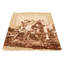 Tapis décoratif beige/brun en laine noué à la main de conception unique 5 pi 3 po x 7 pi 8 po noué à la main New Age