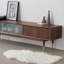 Cabinet audio-visuel simple en noyer noir