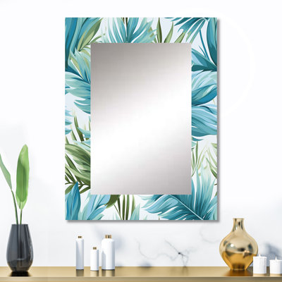 Motif tropical de baldaquin bleu azur et vert Adrialy