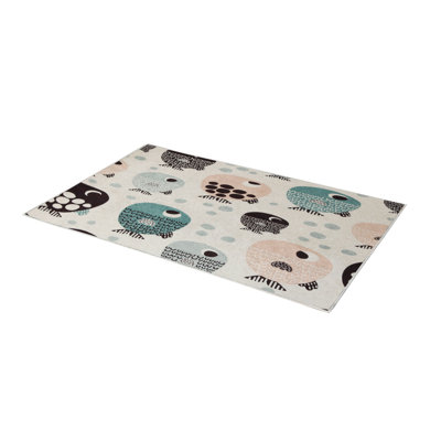 Tapis de couloir souple 2,6 x 4,9 pi | 100% polyester, hauteur de poils de 0,04 po | Antibactérien, antidérapant sous la surface | Tissé avec impression numérique 3D | Lavable à la machine | Durable et élégant pour les vestibules et les salons