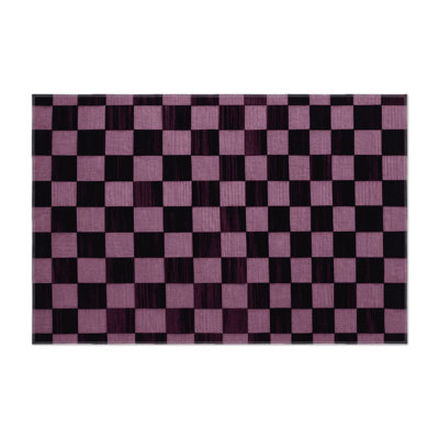 Tapis intérieur / extérieur mauve à carreaux