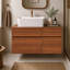 Meuble-lavabo flottant moderne 31,5 po avec lavabo en céramique, tiroir et armoire pour espaces compacts, fixation murale-849185332-849185331
