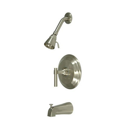 Robinet de baignoire et de douche à inverseur à pression équilibrée avec poignées leviers magellen Milano, Nickel brossé
