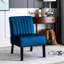 De 2 chaises modernes de style Mid-Century, velours bleu foncé, pieds en bois massif, mobilier de salon et de chambre à coucher-1501787647