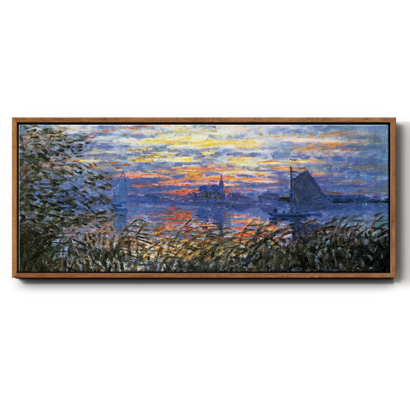 Coucher de soleil sur la seine, reproduction sur toile flottante, Noyer, H 8 po x l 20 po x P 1,5 po