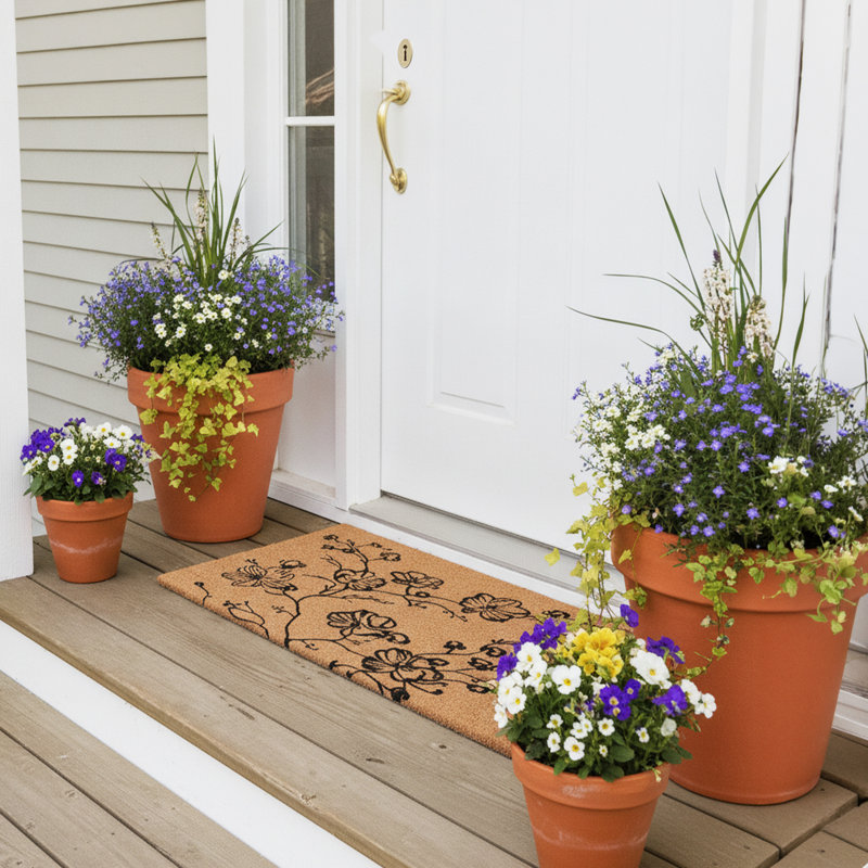 Midnight Blossoms Doormat, 17" x 29"