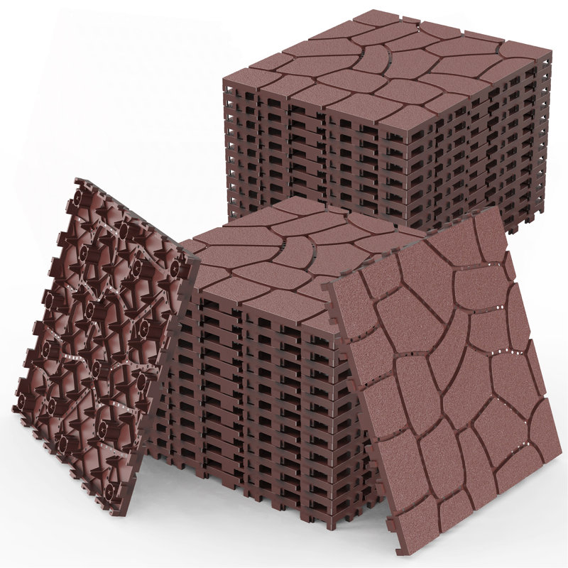 Carreaux de terrasse 12 "New Stone Texture, Rouge / Brun