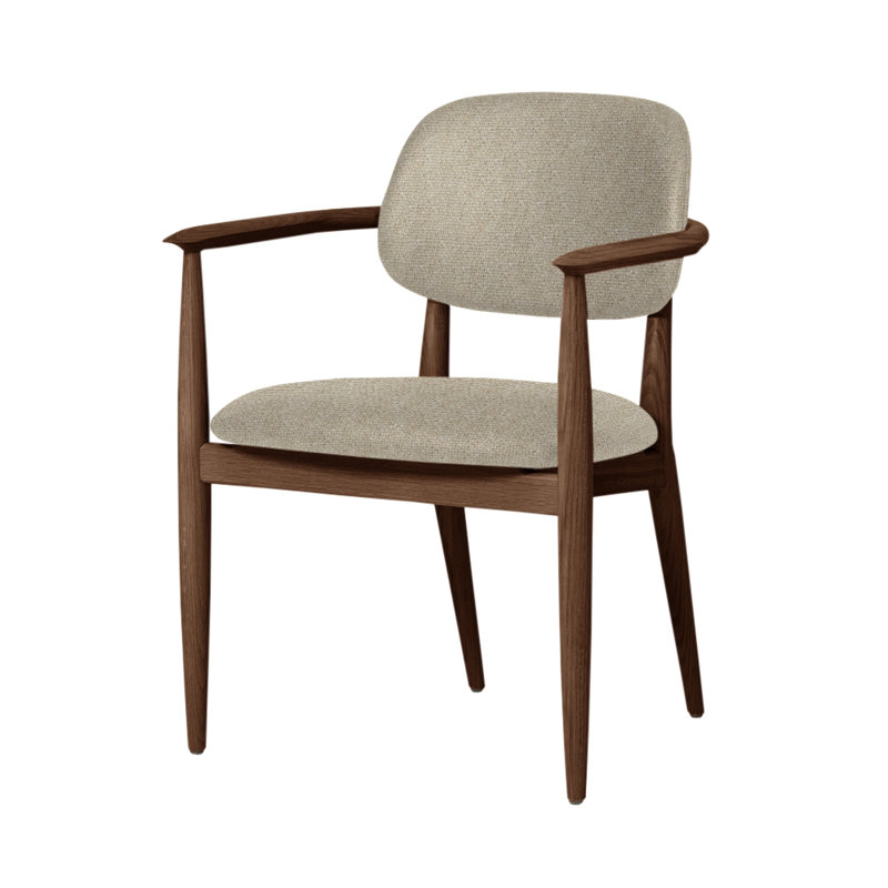 Chaise Slow de Space Copenhagen, Noyer naturel, Lin principal MLF20