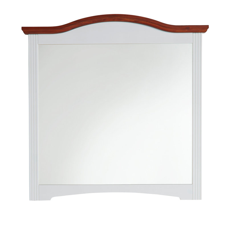 Dooling Wood Wall Mirror, White/Cherry