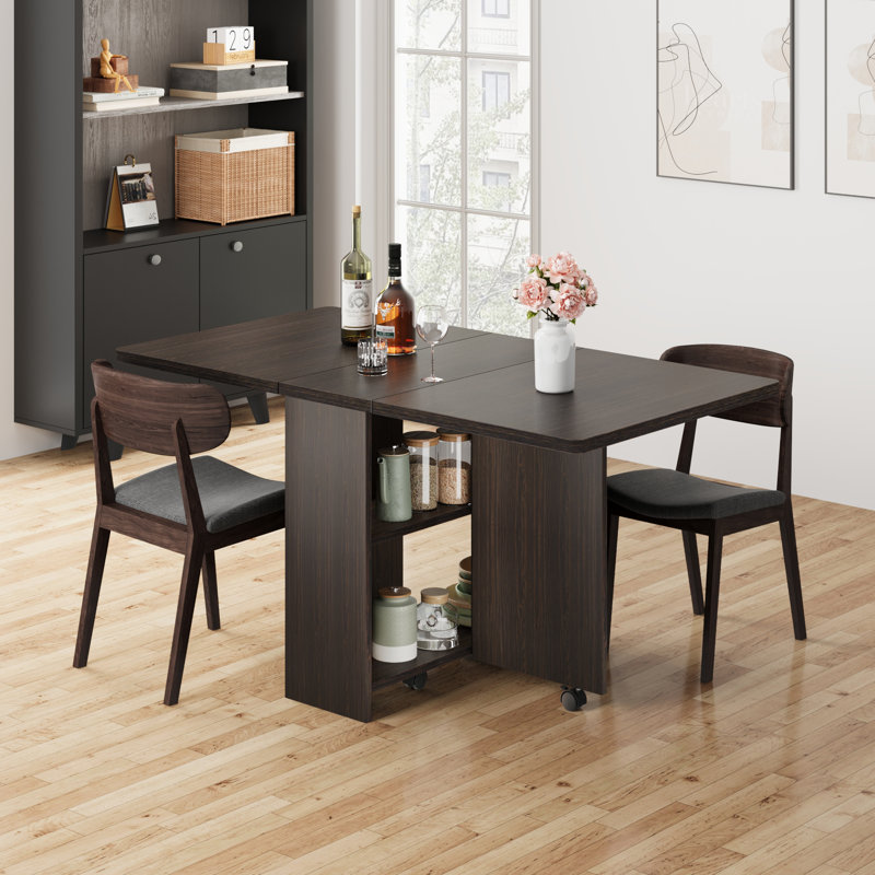 50.1'' x 31.4'' Dinning Table with Wheels, Black