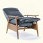 Fauteuil inclinable à accoudoirs en bois-424865038