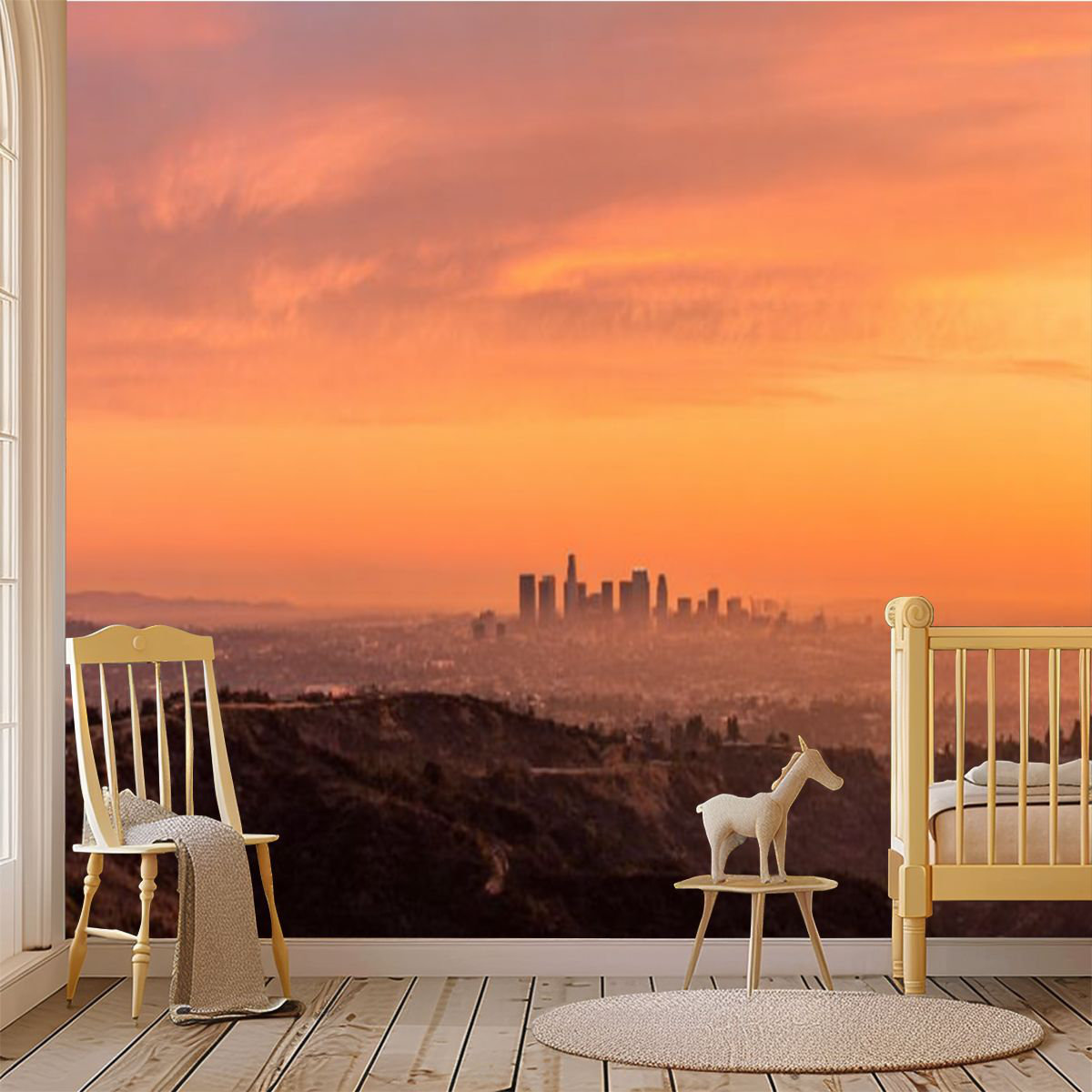 Latitude Run® Peel and Stick Wallpaper Wall Mural Downtown Los Angeles ...