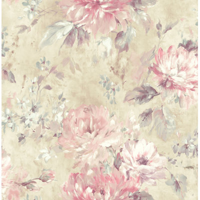 Rouleau de papier peint Amorion Watercolor Flower L 33 pi x l 20,5 po