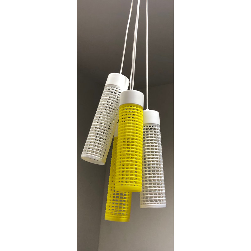 4 - Light Cluster Pendant, White, Yellow/White