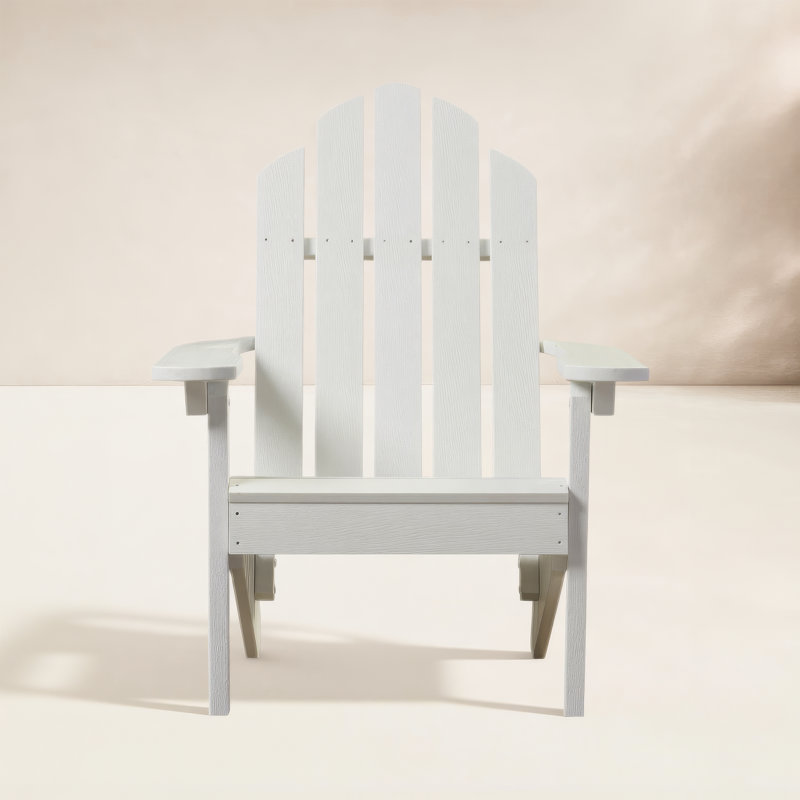 Leighton Foldable Outdoor Adirondack Set, White