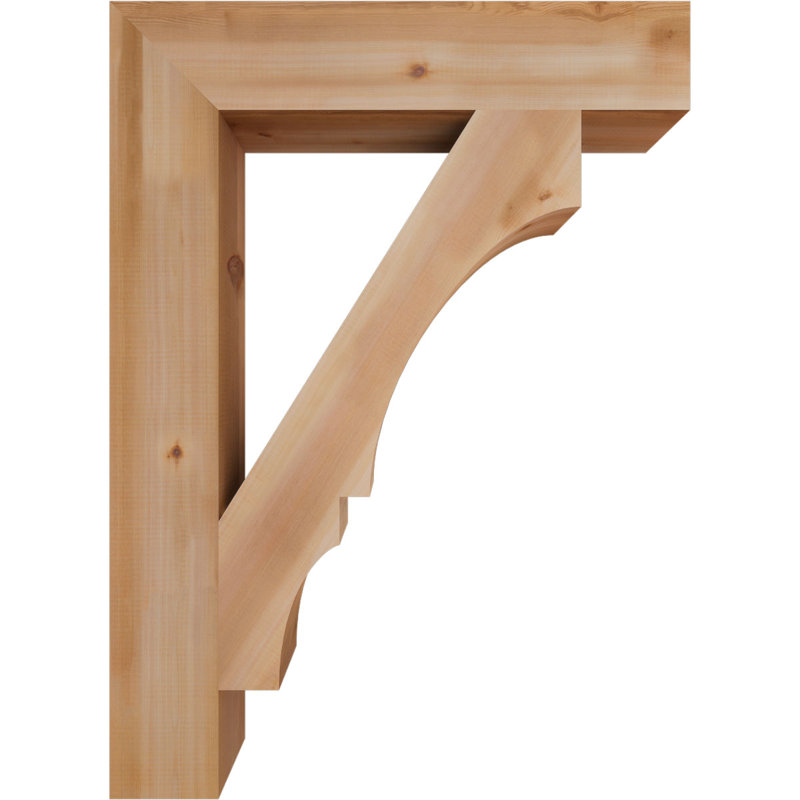Balboa H W D Wood Bracket / Corbel, Smooth Western Red Cedar, 5 1/2" W x 32" D x 44" H