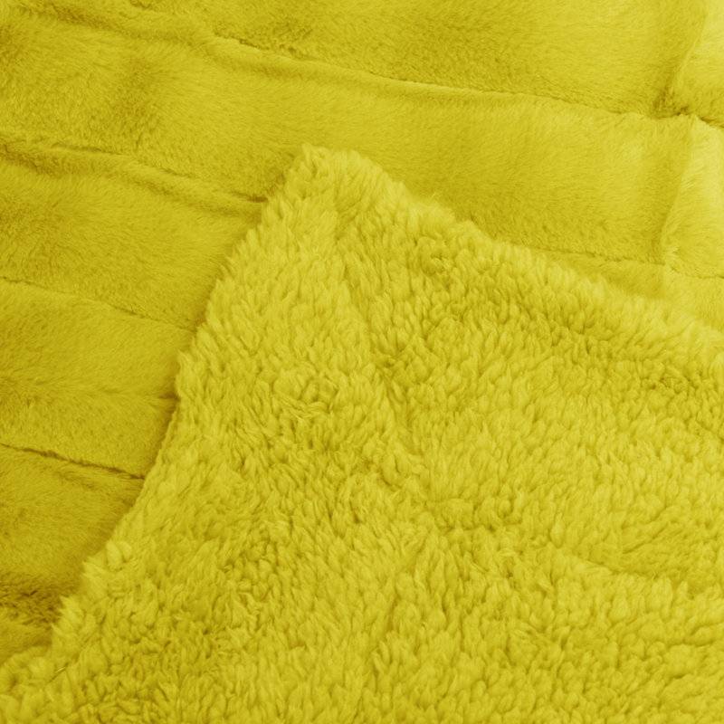 Jeté Super Mink, L 50 po x L 60 po, Cari citron