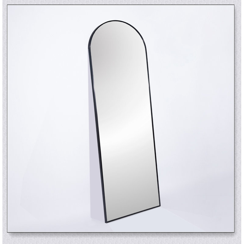 Miroir pleine grandeur en métal noir de 63 po x 20 po