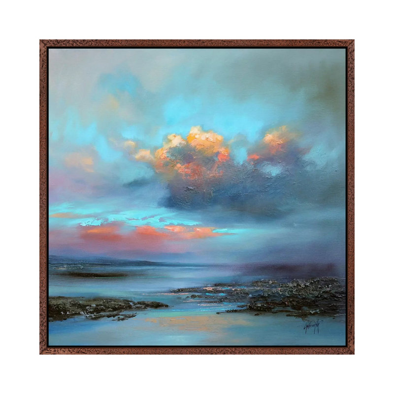 Hebridean Light I by Scott Naismith - Painting on Canvas, Brown Floater Framed, 45.72cm H x 45.72cm W x 3.81cm D