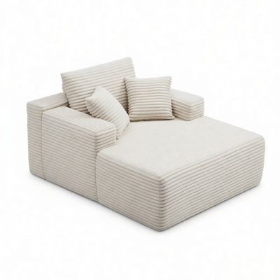 Boneless 47"extra-large Corduroy Recliner Sofa, Upholstered Sofa Bed Indoor For Living Room