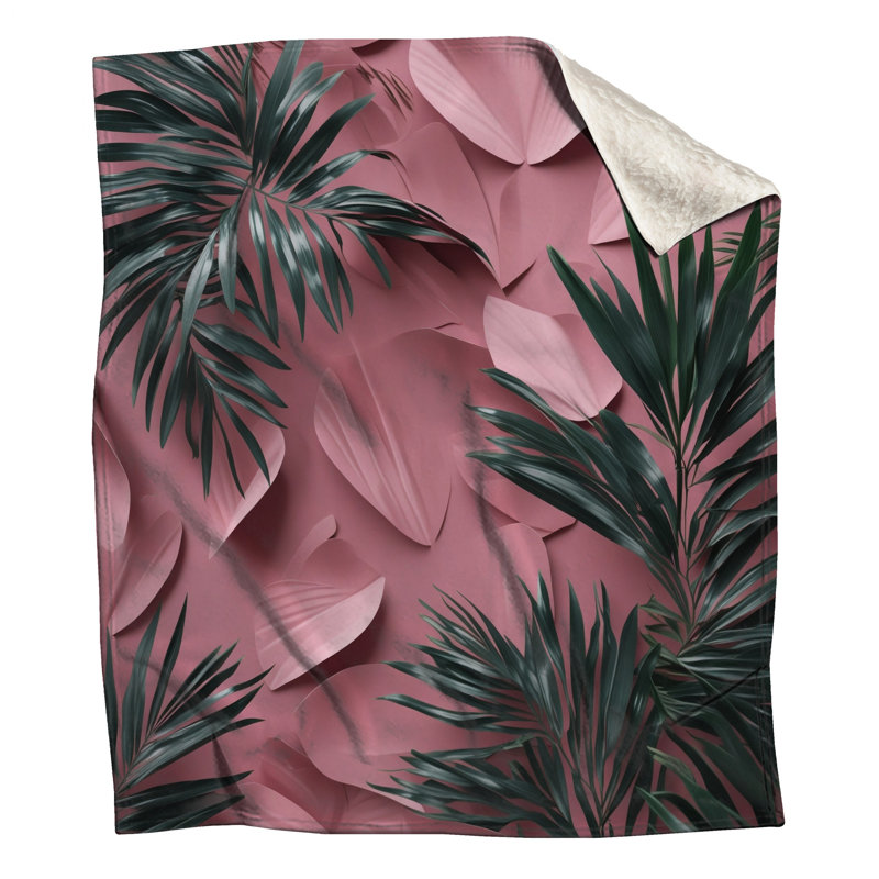Couvertures de feuilles de palmier roses, L 60 po x H 80 po