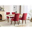 Rayon Cloth Linen Dining Chairs, Pair Of 2, Solid Wood Legs With Curve, High Rebound Sponge, Wine Red Upholstery, Long-Term Comfort-199550961