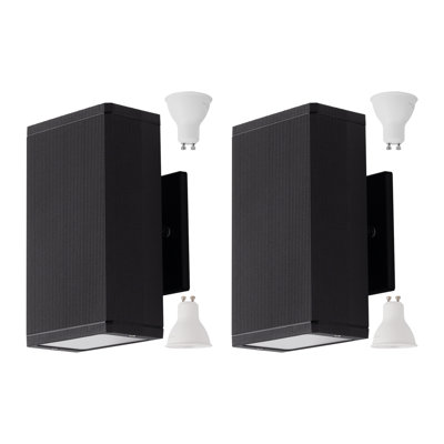 Luminaire de patio extérieur moderne 8 "avec 2 ampoules DEL Gu10