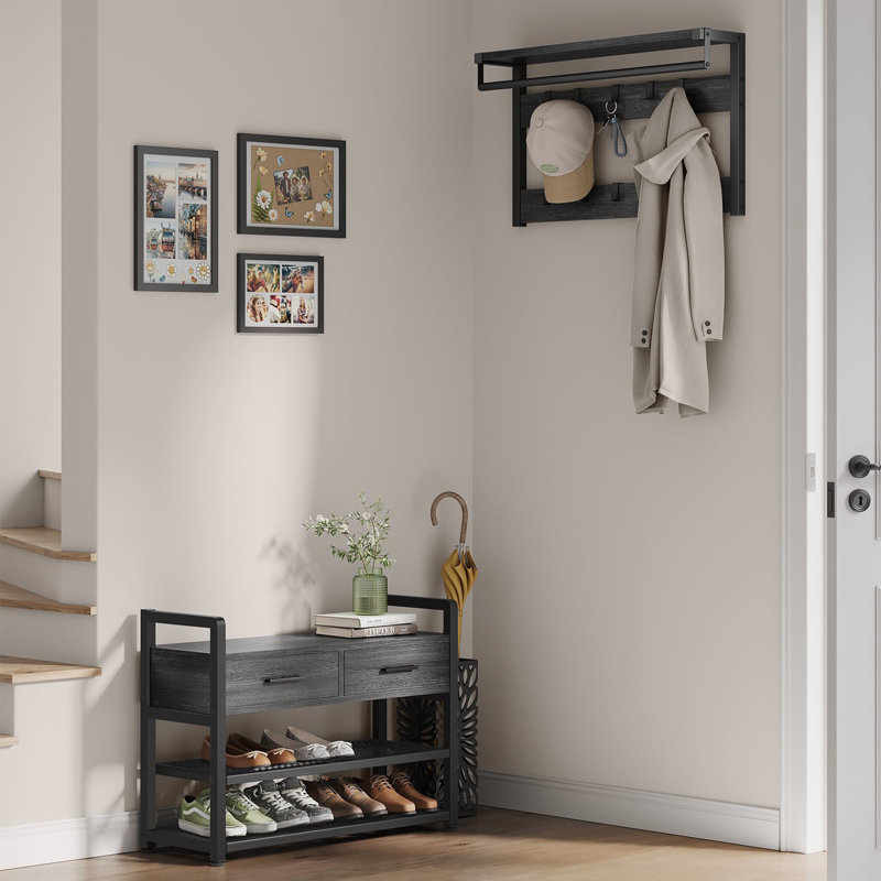 Entryway Coat Rack, Stone Gray