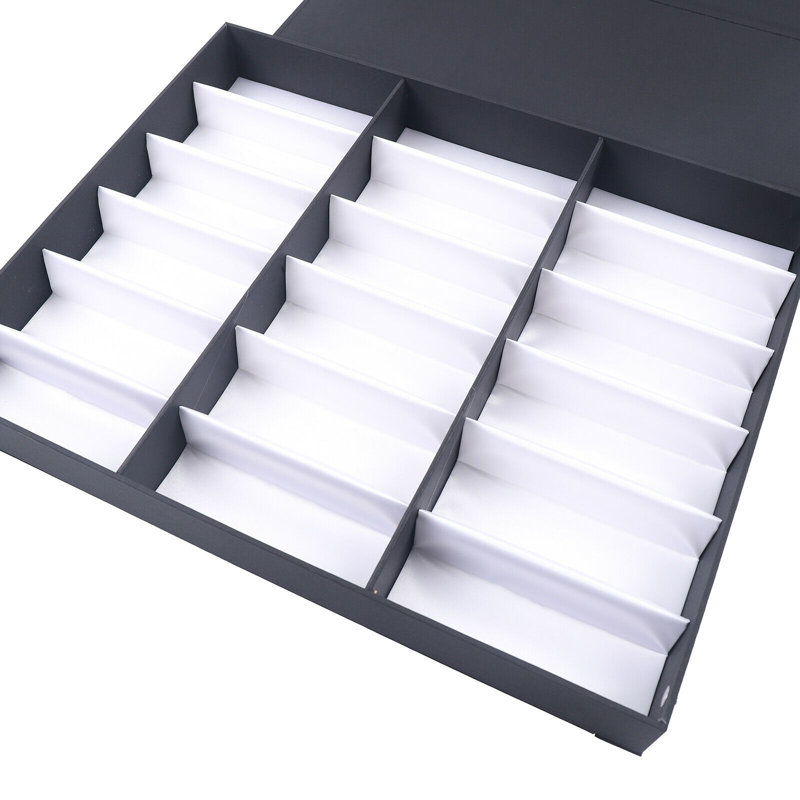 18.7" 18-Grid Sunglasses Storage Box Display Case, White