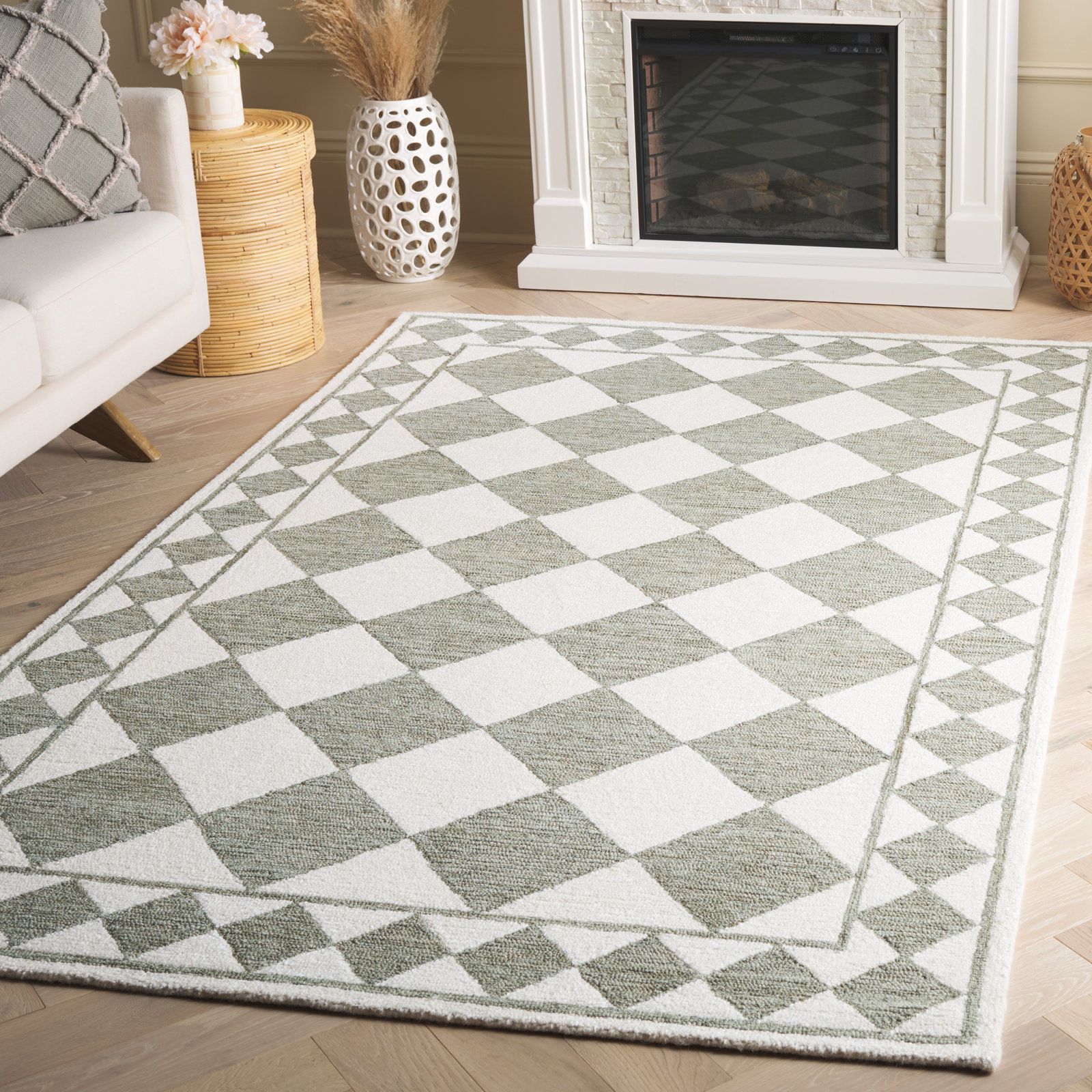 Claude Hand-Woven Geometric Rug, Rectangle 5' x 8'