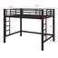 Lit mezzanine surélevé avec échelle simple et rampes de protection-27520810