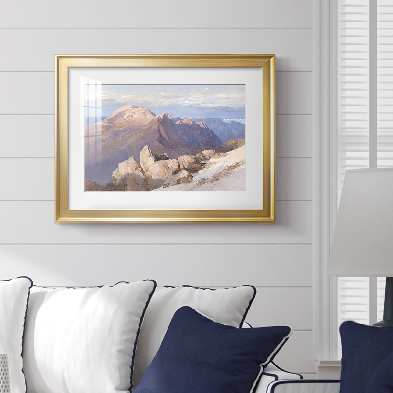Mountain Landscape-Edward Theodore Compton-Framed Print with Mat and glass-1900, 18.5x24.5, Framed Print, Gold