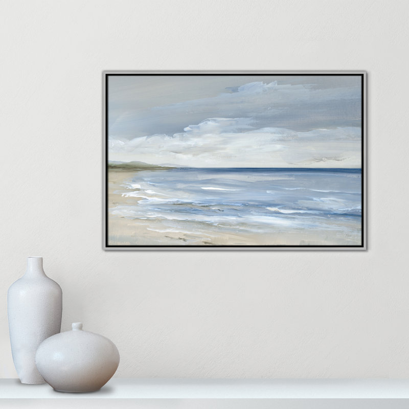 «Whispering Waves - Landscape Version Print» par Nan, Argent argent, H 25,5 po x l 37,5 po