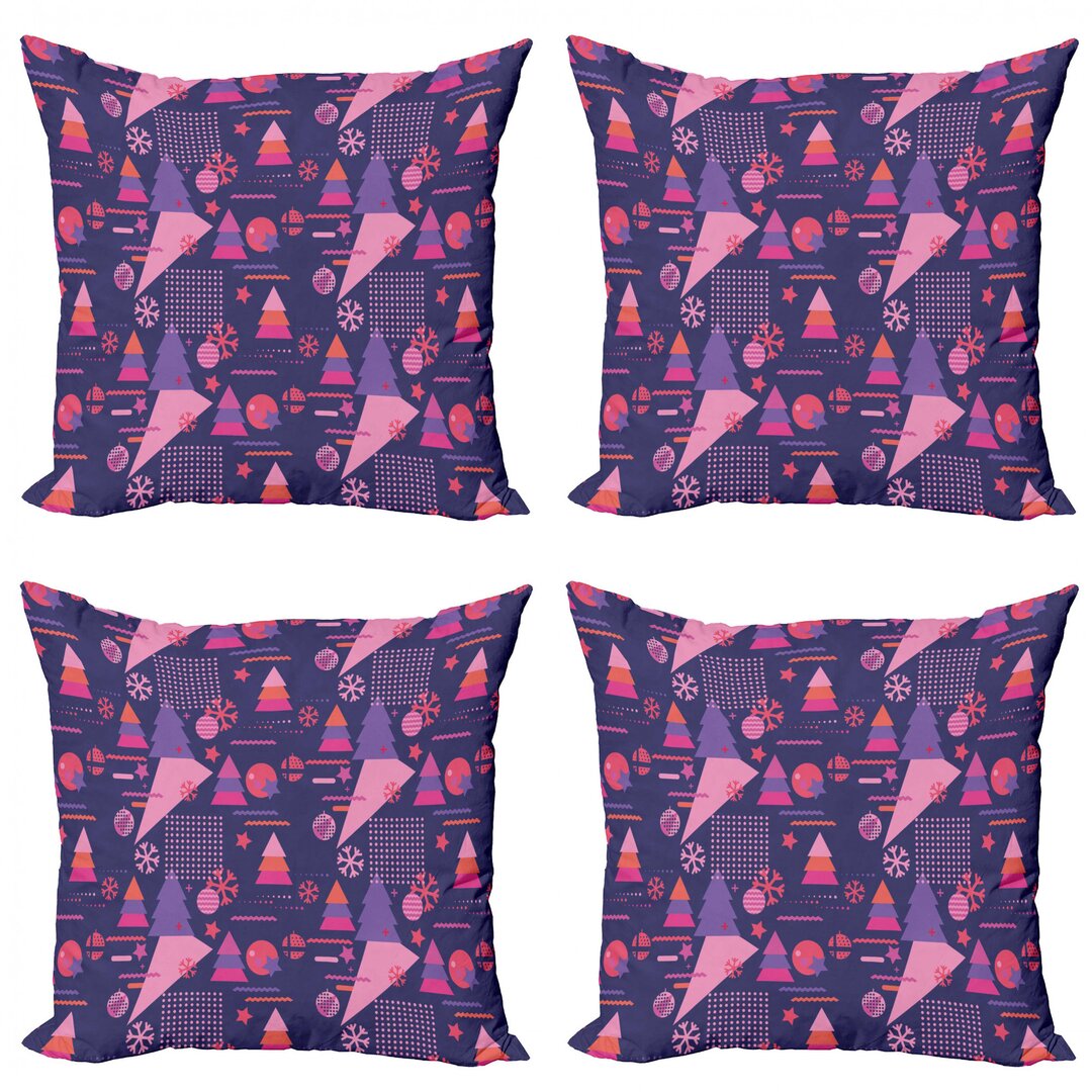 Dekokissen Kissenbezug, Weihnachten Themed Shapes, Geometrisch, Dark Indigo Coral Pink