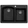 Karran Drop-in Quartz Composite 33'' X 22'' 1-Hole 60/40 Double Bowl Kitchen Sink