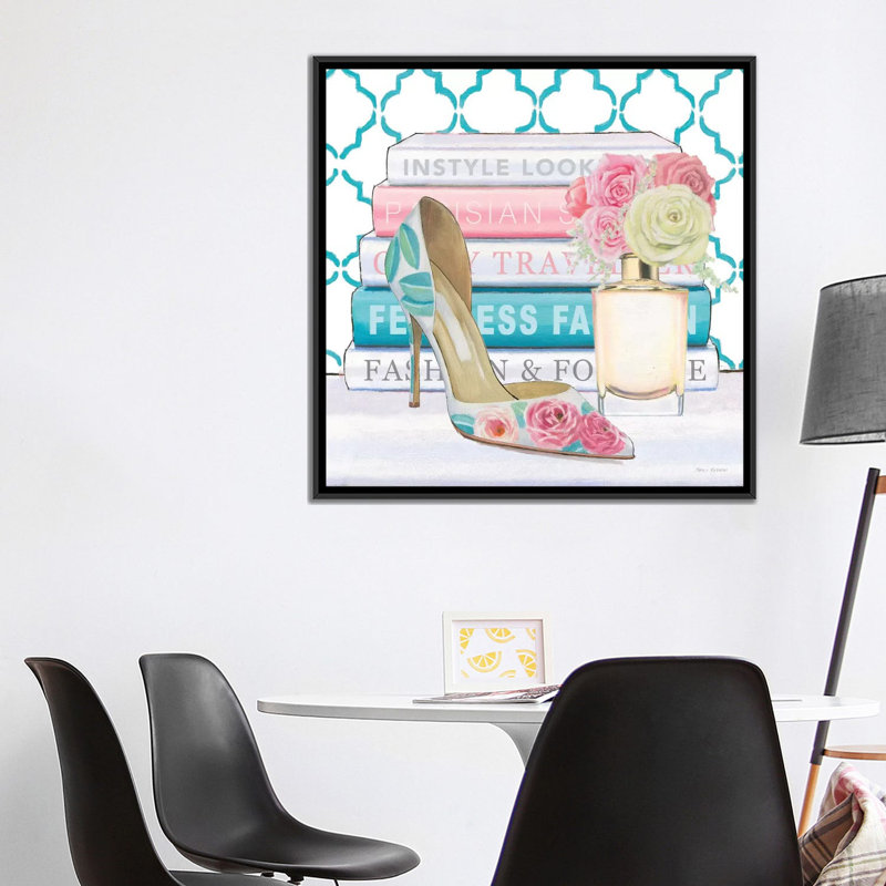 « audacieuse mode ii », reproduction sur toile, H 18 po x l 18 po x P 1,5 po, Toile avec cadre noir, Pas de tapis