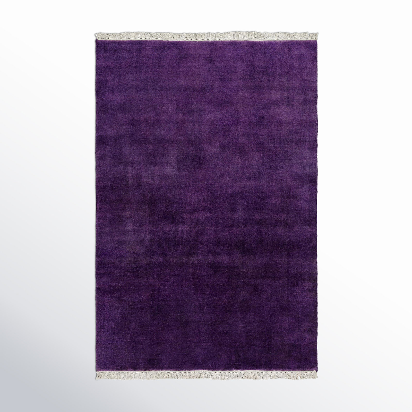 Clio Handmade Wool Purple Rug, Rectangle 2' x 3'