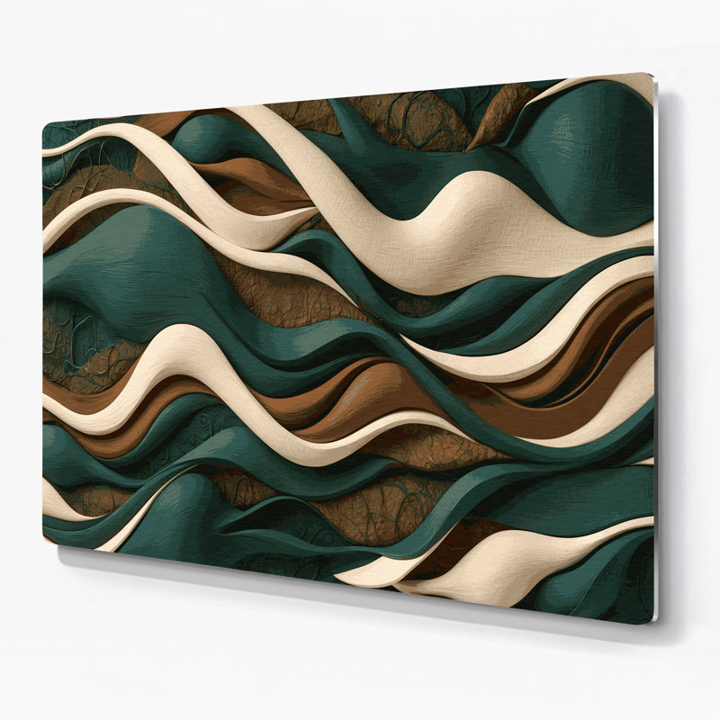 «Biomorphic Abstraction 88», art mural en métal vert, H 11 po x l 14 po