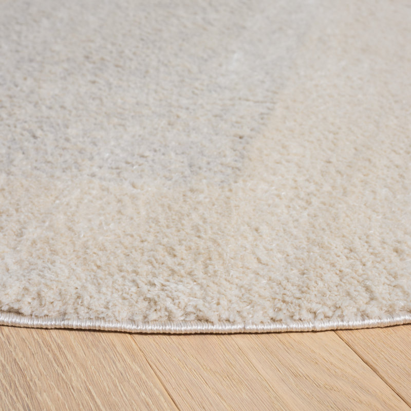 Katoya Machine Woven Ivory/Grey Rug, Round 122 cm
