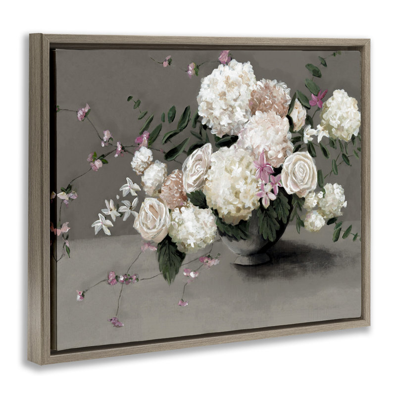 Cadre flottant Timeless Blooms, design par Hannah Dawson, Cadre flottant orme Montalcino, H 25 po x l 31 po