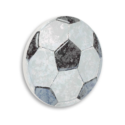 Grunge Sports Equipment Soccer Field Game by Studio W - Unframed Graphic Art on Wood
