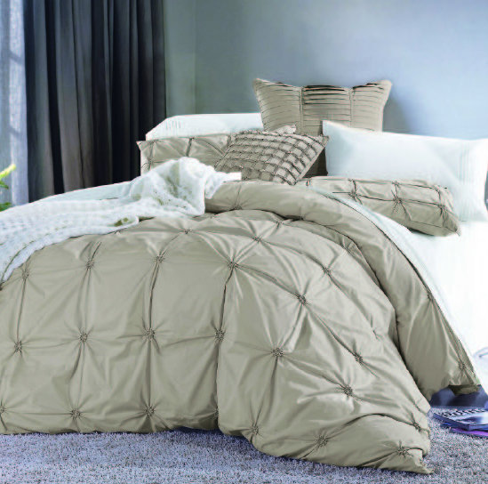 Basile Cotton Satin Duvet Cover, King, Gray