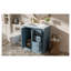 Meuble-lavabo autoportant de 76 cm avec lavabo en céramique, structure en bois massif et MDF, armoire de rangement bleu indigo avec 3 tiroirs et portes à fermeture douce