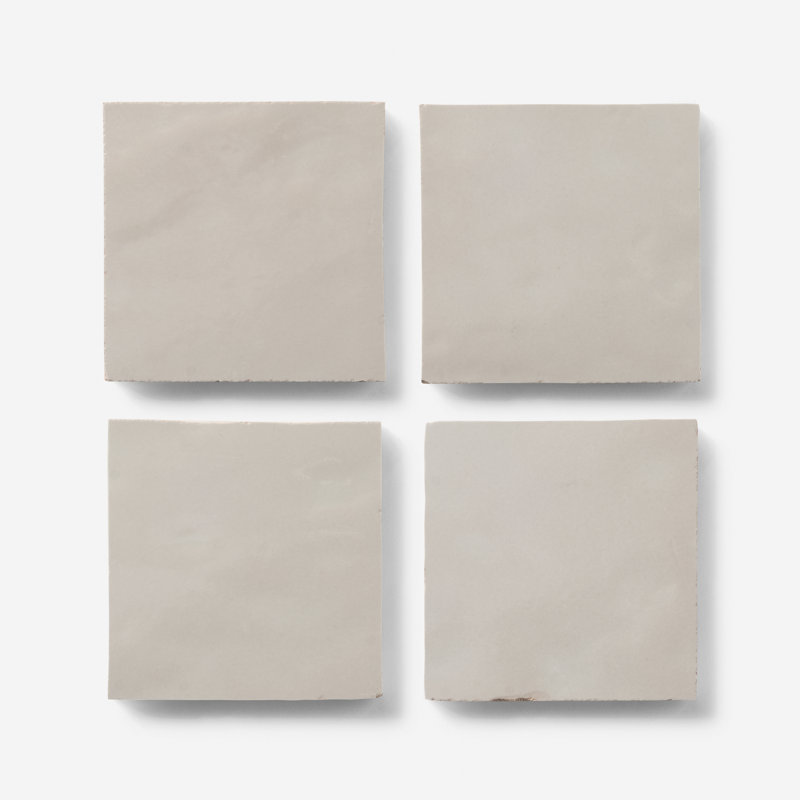 Virello 4x4 Glossy Ceramic Wall Tile, Linen Beige